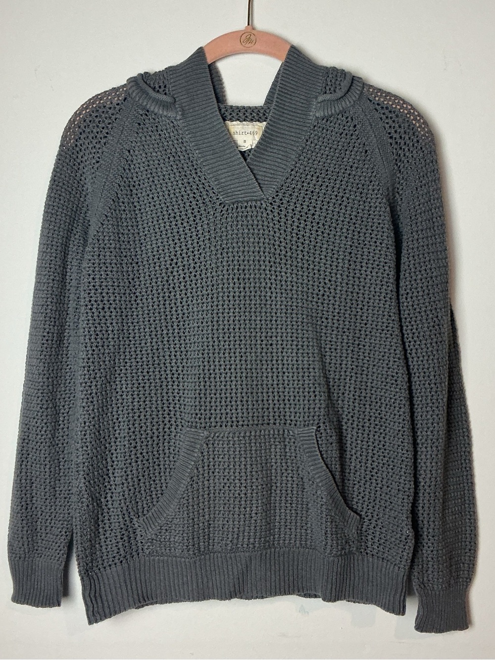 shirt.469 Women’s Gray Knit Hooded Pullover Sweater w/ Pocket Size S
